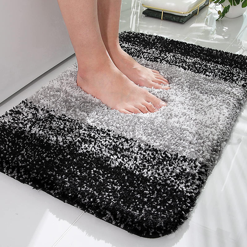 Elvira Anti Skid Striped Bath Mat (Black) - Set Of Four media 3