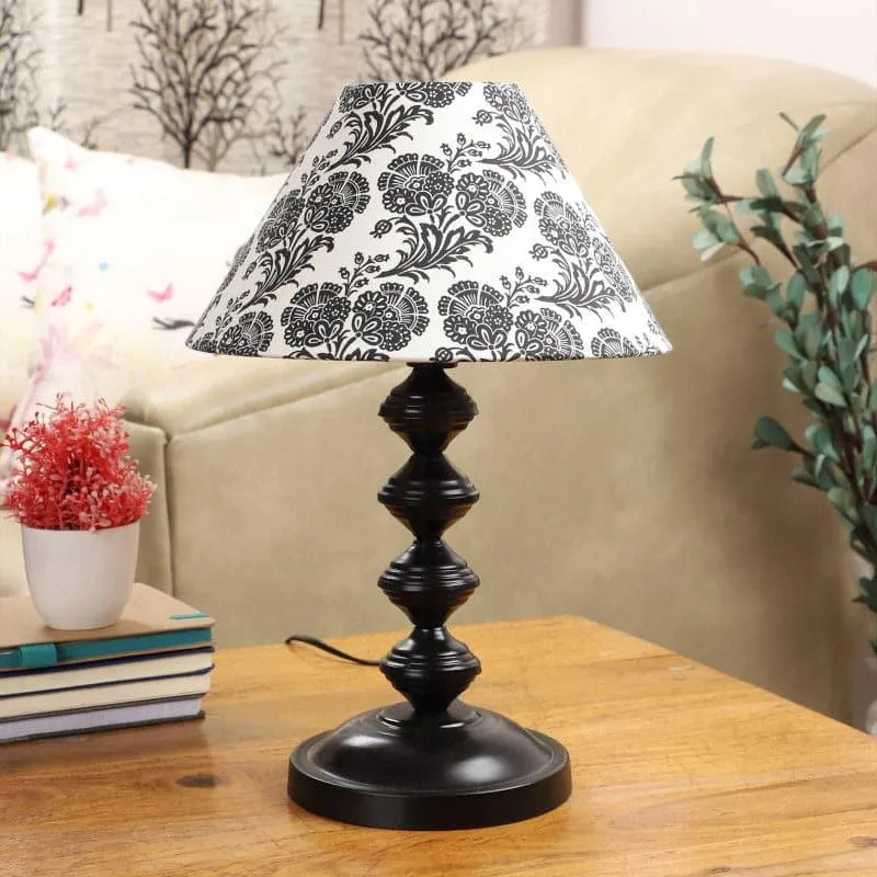 Filigree Vendora Fabric Table Lamp - Black,White media 3