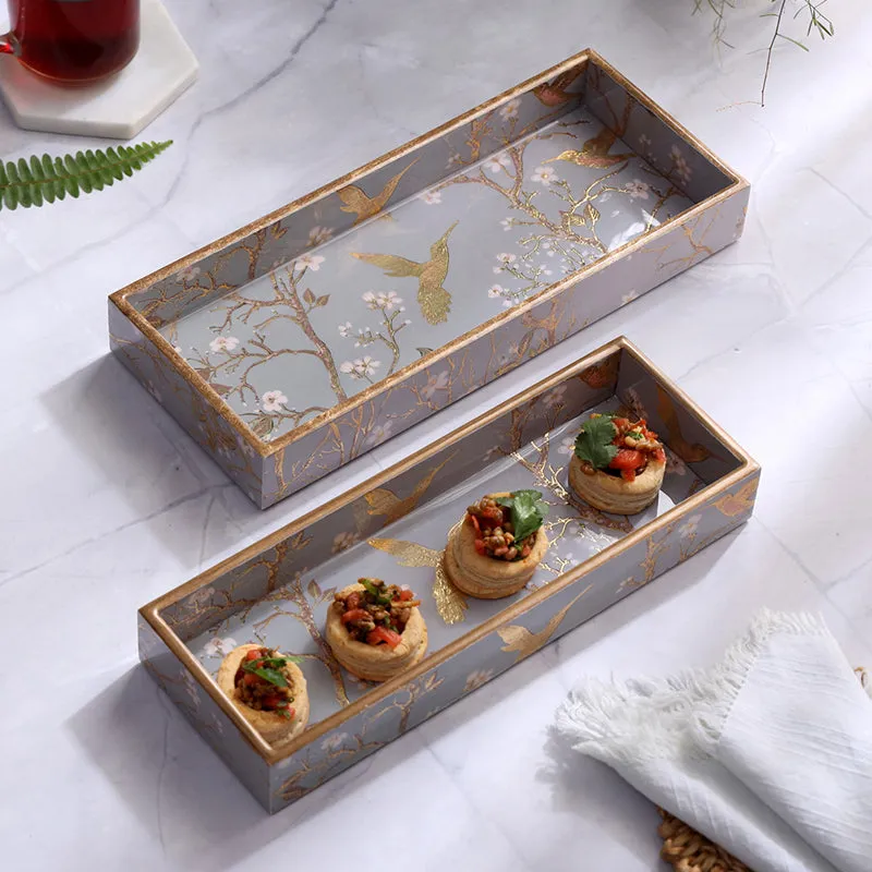 Sterling Flight Enamel Coated Serving Tray (Rectangle) - Set Of Two media 1