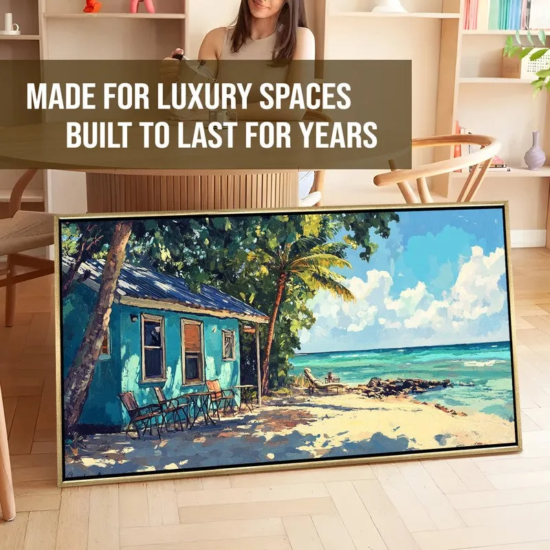 Aquamarine Canvas Wall Painting With Frame media 7