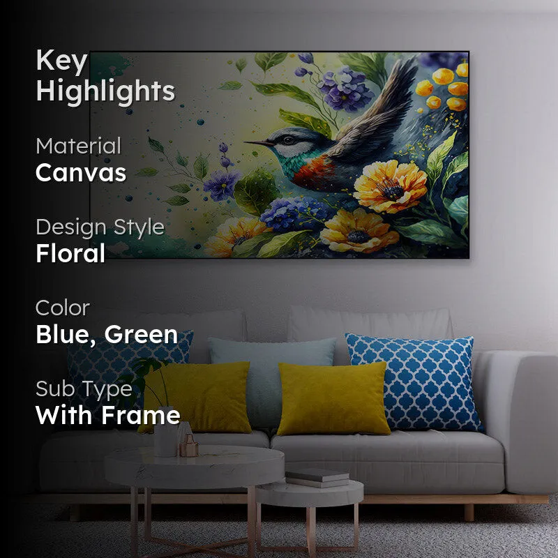 Fower Wings Floral Canvas Wall Painting media 2