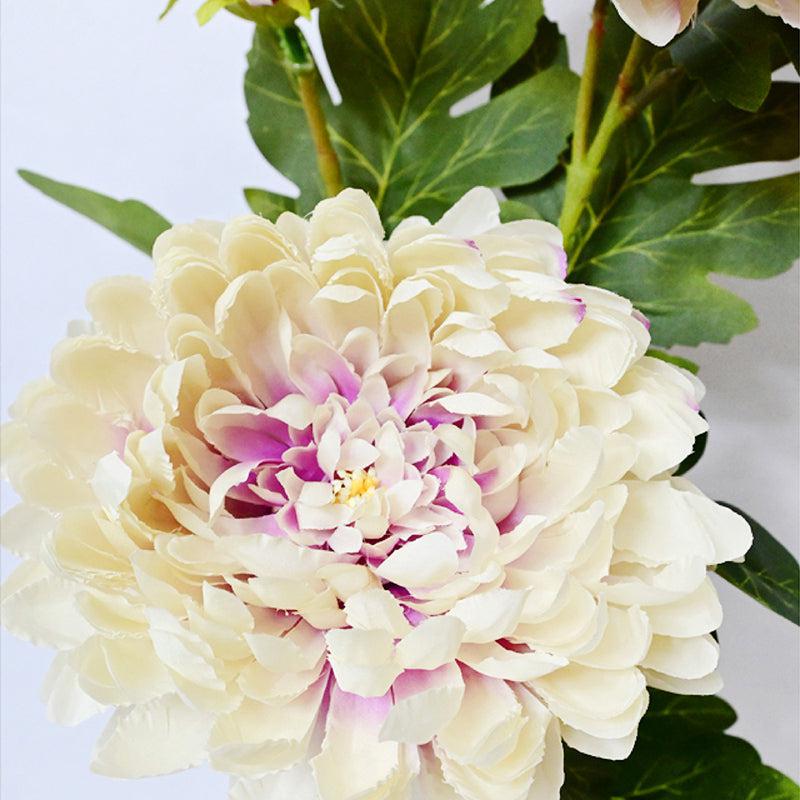 Artificial Peony Flower Stick - White & Purple media 4