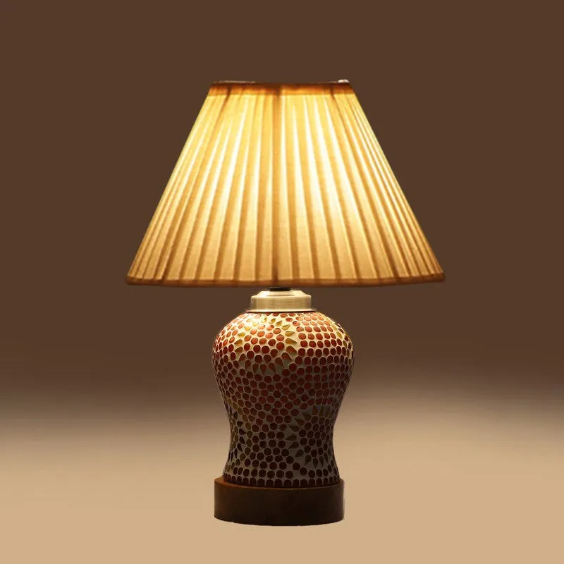 Aranya Pleatra Wooden Table Lamp - Multicolor media 7
