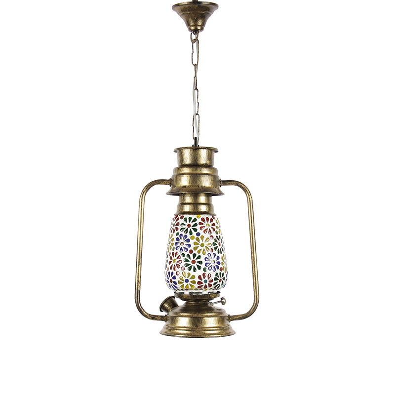 Madhura Mosaic Lantern Glass Ceiling Lamp - Gold media 4