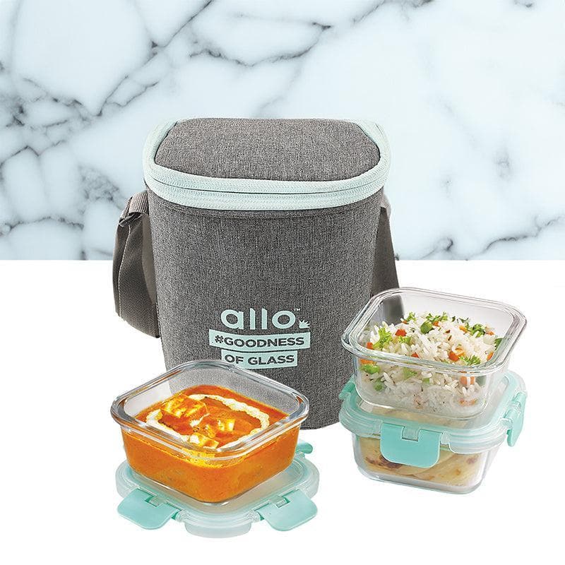 Jonas Lunchbox With Square Denim Grey Bag (310 ML) - Set Of Three media 3