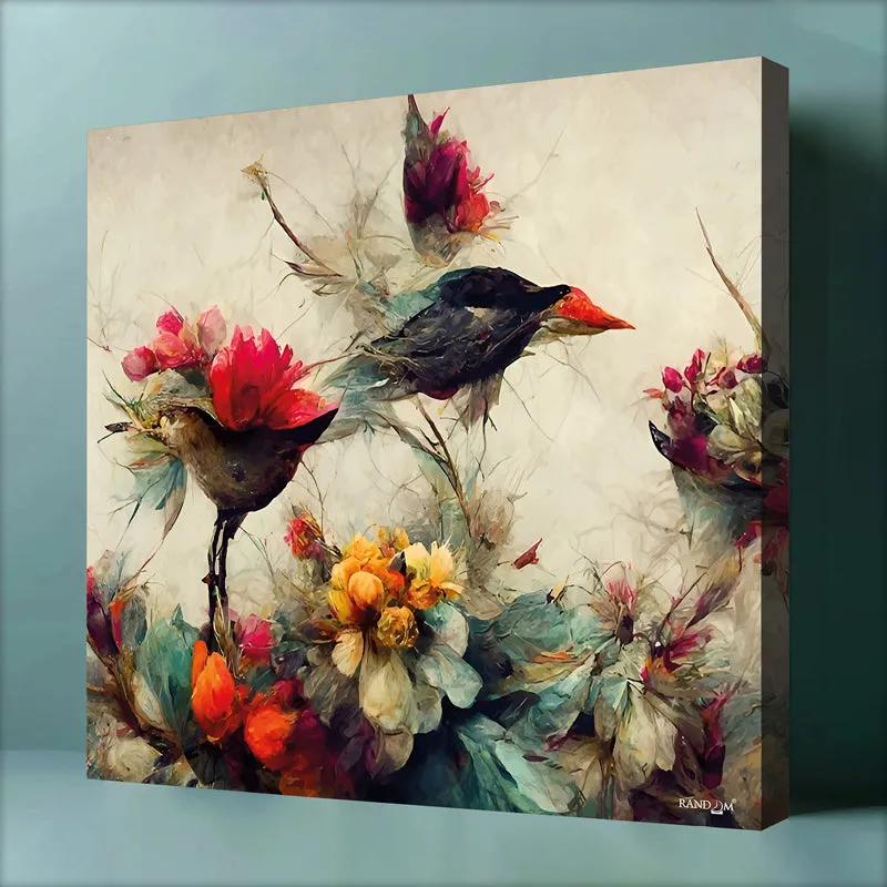 Birds & Blooms Wall Painting media 5