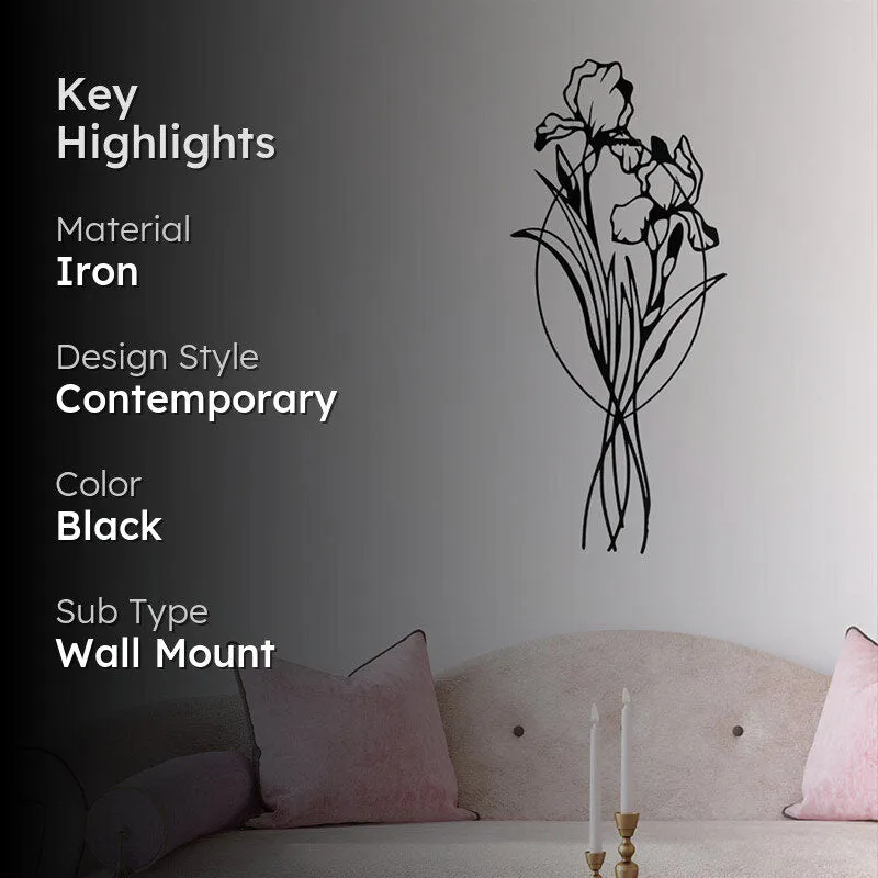 Rose Bunch Black Iron Wall Accent media 2