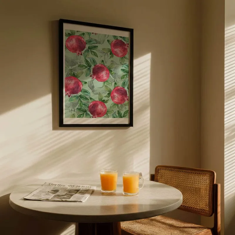 Blush Pomegranate Archival Canvas Wall Art - Black media 5