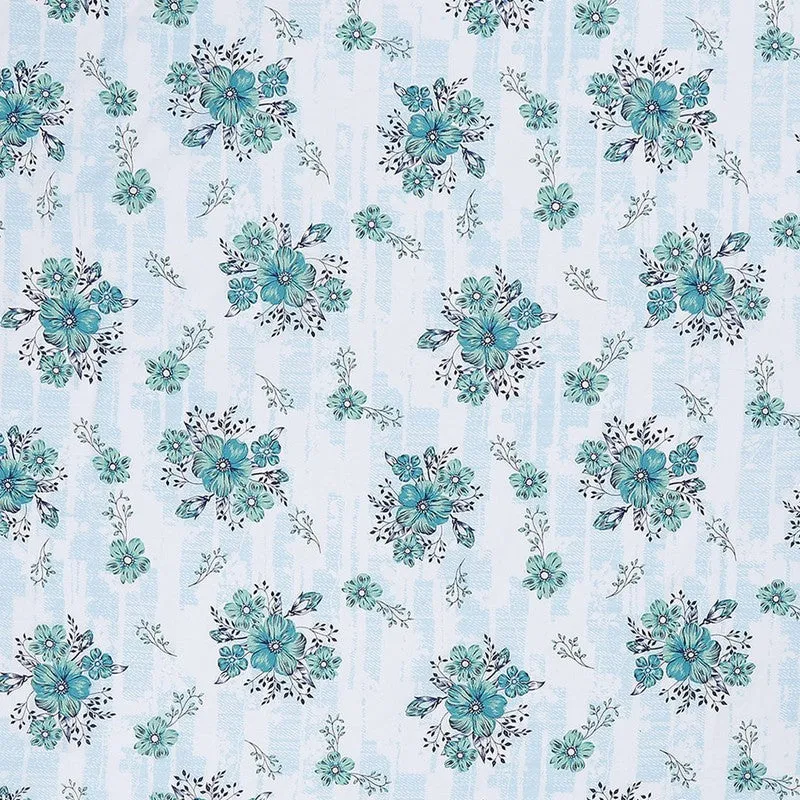 Monte Carlo Petal Story Cotton Bedsheet (White,Blue) - 104 TC media 7