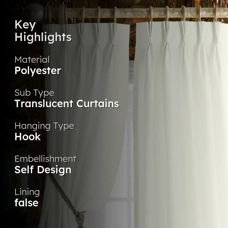 Esme Triple Pinch Pleat Medium Width Curtain - Ivory media 2