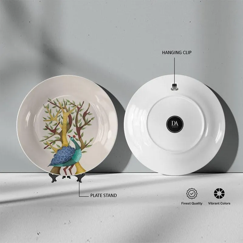 Peacock Gond Art Wall Plate media 5