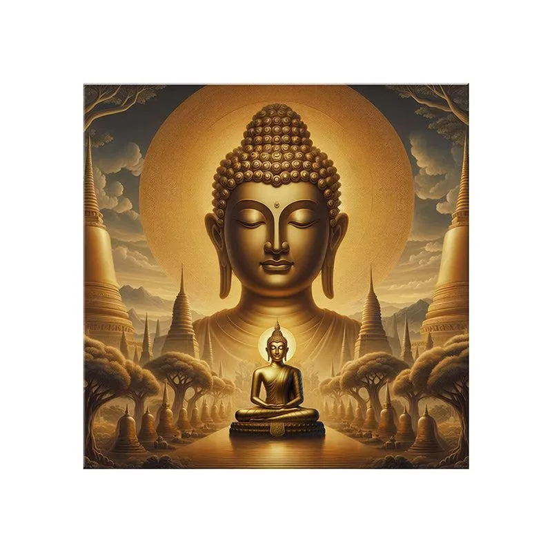 Serene Meditation Buddha Poly Canvas Wall Painting media 6