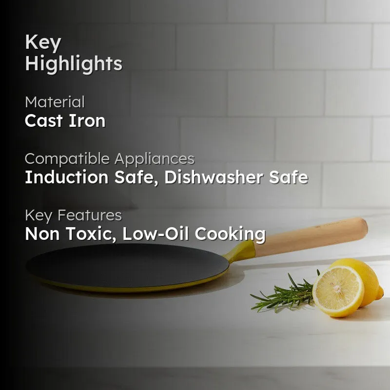 Cumin Co Enamel Cast Iron Roti Tawa media 2