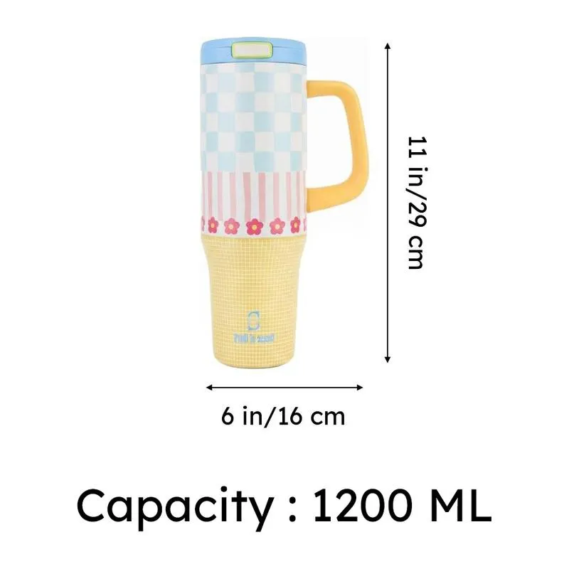 Flora Grid Stainless Steel Tumbler - 1200 ML media 12