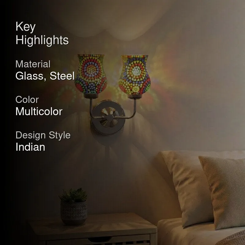 Tessera Glow Mandala Art Glass Wall Lamp media 2