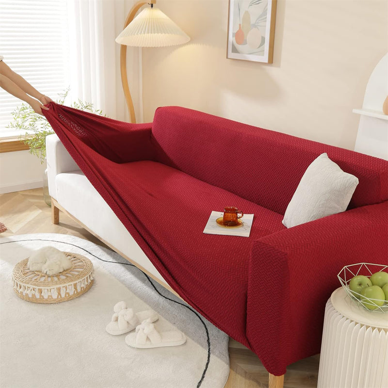 Univa Fleece Sofa Cover - Maroon media 7