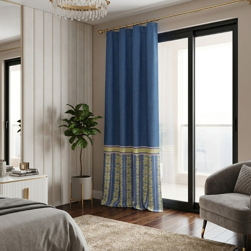 Blue Monarch Satin Curtain