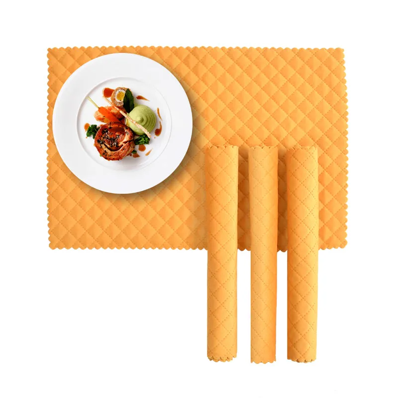 Osric Velvet Quilted Placemat (Yellow) - Set Of Six media 1