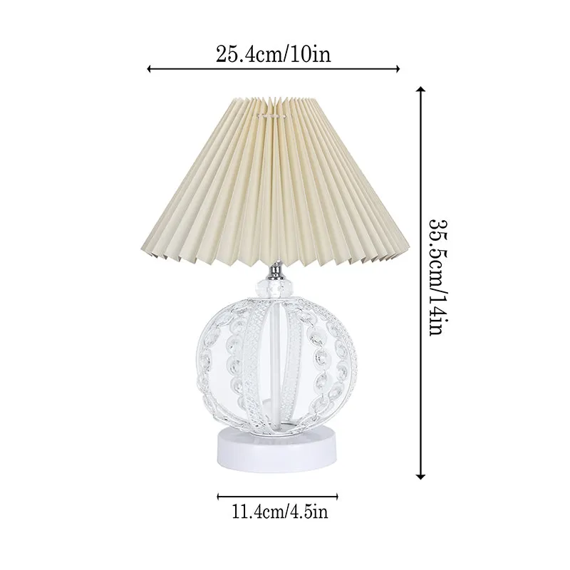 French Pleat Orna Metal Table Lamp - White media 5