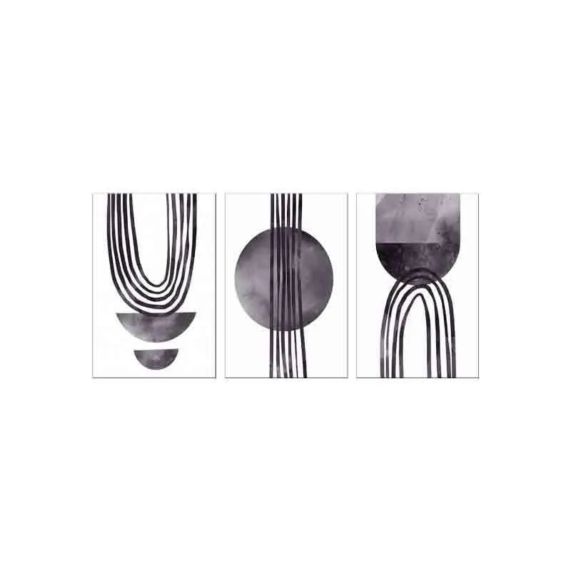 Phases Of Moon Poly Canvas Wall Art - Set of Three media 5