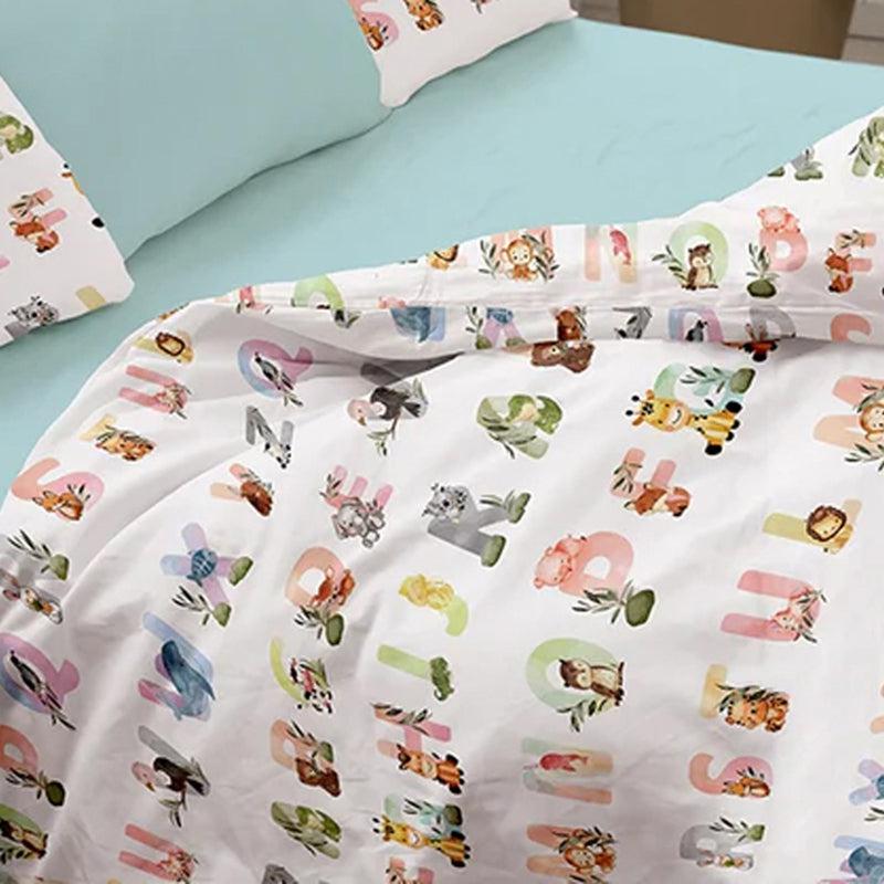 Letter Lullaby Kids Printed Cotton Bedsheet - 300 TC media 7