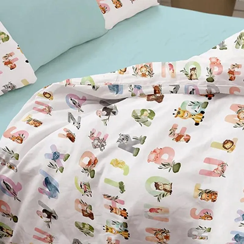 Letter Lullaby Kids Printed Cotton Bedsheet - 300 TC media 7