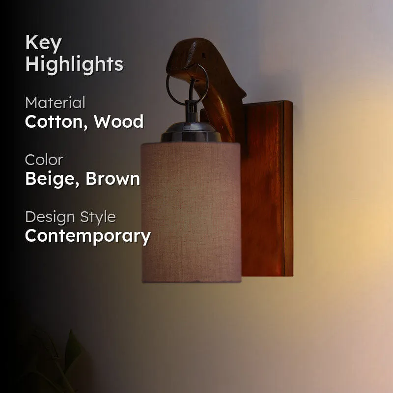 Estrella Wooden Wall Lamp - Beige media 2
