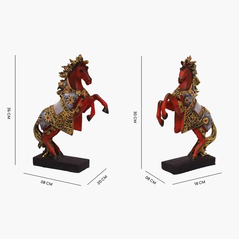 Majestic Rearing Horse Polyresin Showpiece - Set Of Two media 6