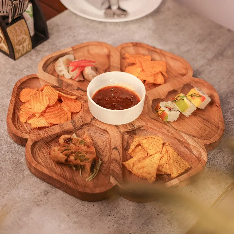 Wood Wave Dining (Wood,Ceramic) Platter - Two Piece Set media 3