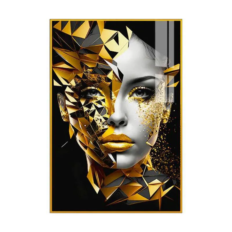 Midas' Whisper Modern Canvas Wall Art With Frame - Gold media 3