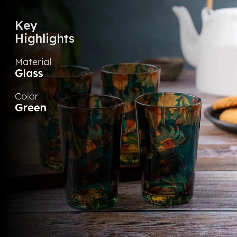 Sanguine Sunflowers Chai Glass - Set of Four media 2