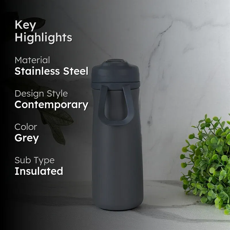 H2O Splash Hot & Cold Thermos Water Bottle (Grey) - 600 mL media 2