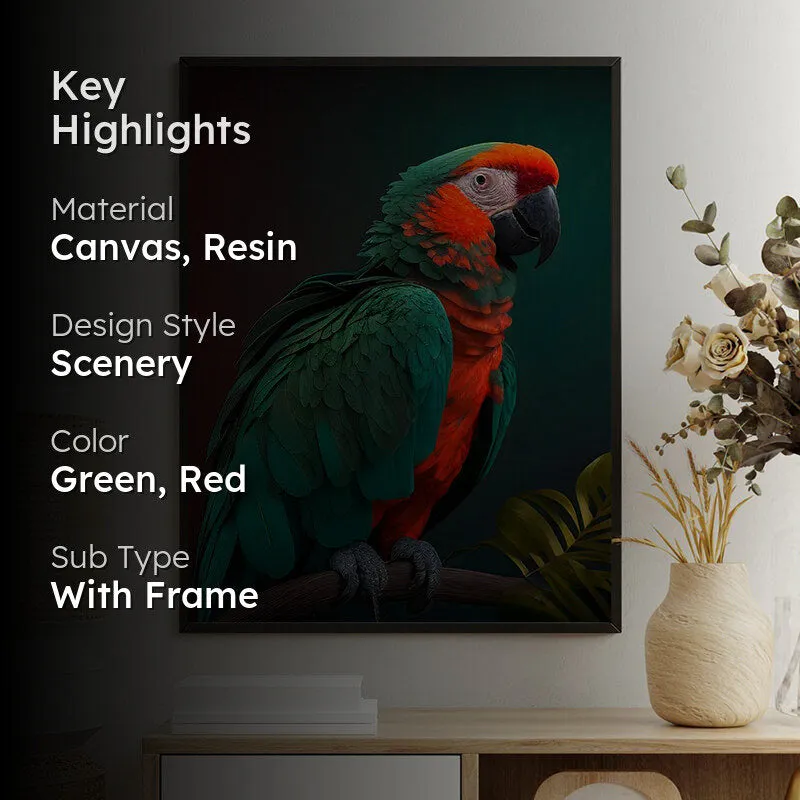 Parrot Of Night Wall Art With Resin Frame media 2
