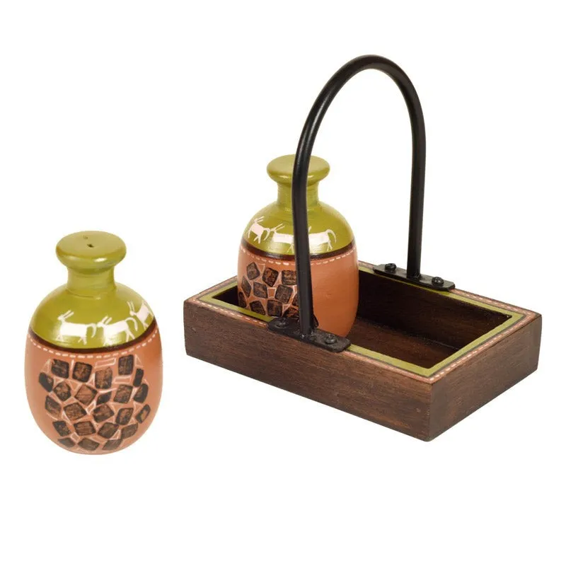 Hoshi Salt & Pepper Shaker With Tray (80 mL Each) - Three Piece Set media 3