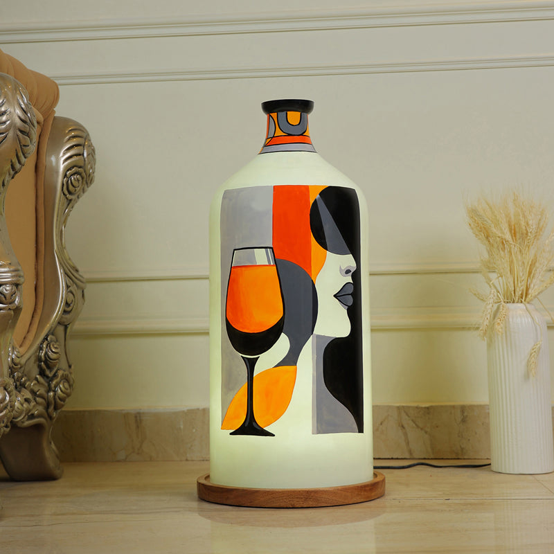 Drink'o Clock Hand Painted Glass Floor Lamp media 4