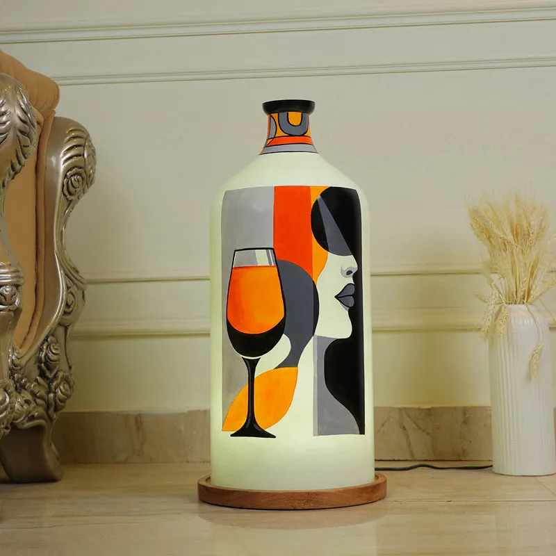 Drink'o Clock Hand Painted Glass Floor Lamp media 4