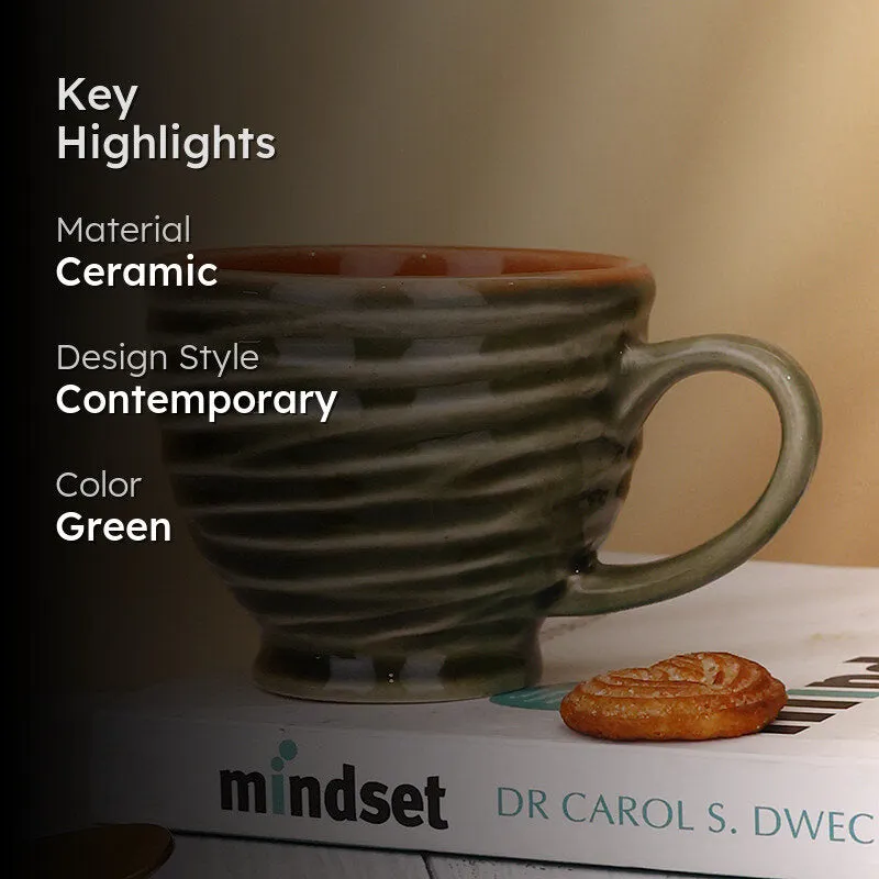 Constanza Ceramic Tea Cup (150 mL)/Green) media 2