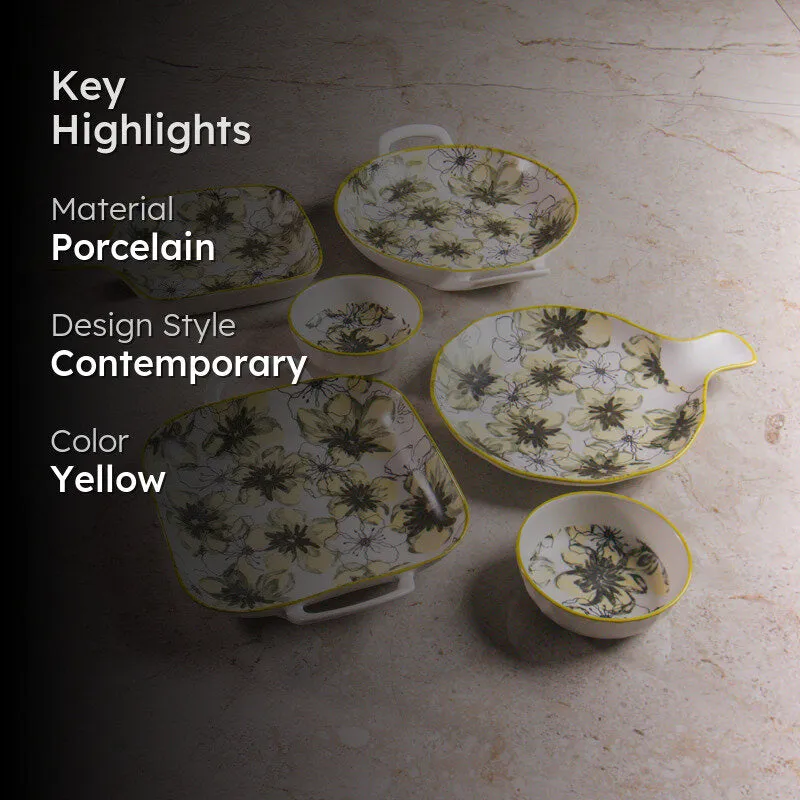 Leaf Charm Porcelain Platter - Six Piece Set media 2