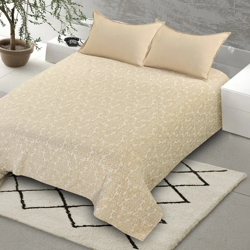 Artisan Hue Cotton Bedsheet (Beige) - 220 TC media 4