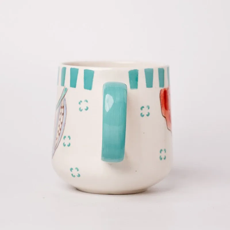 Stripe & Stem Ceramic Coffee Mug (385 mL) - 6