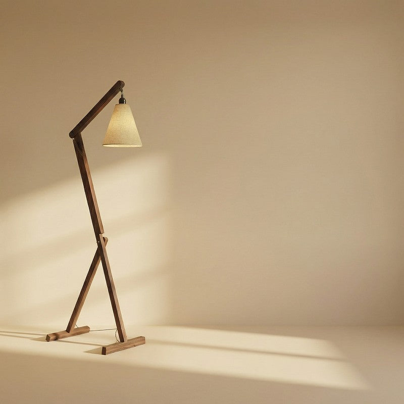 Ixena Arched Wooden Floor Lamp with Fabric Shade media 6