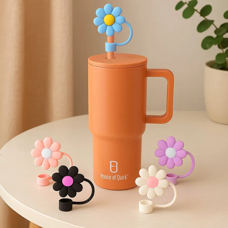 Pastel Daisy Straw Cover - Set Of Five media 1