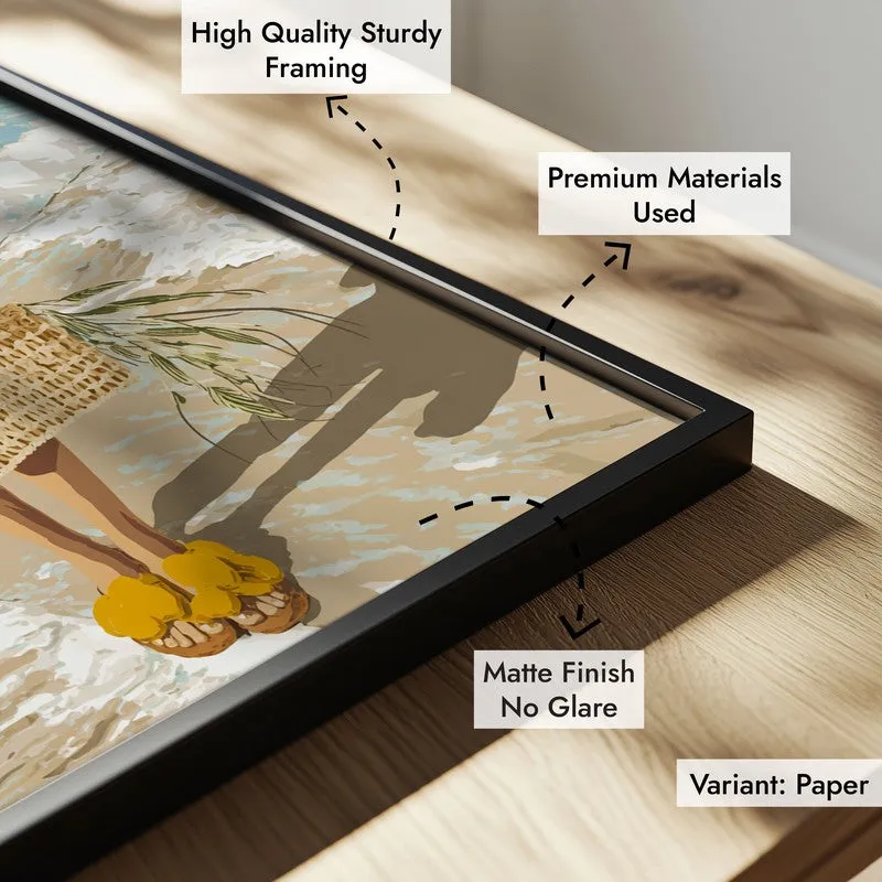 Blue Horizon Canvas Wall Painting - Black Frame media 6