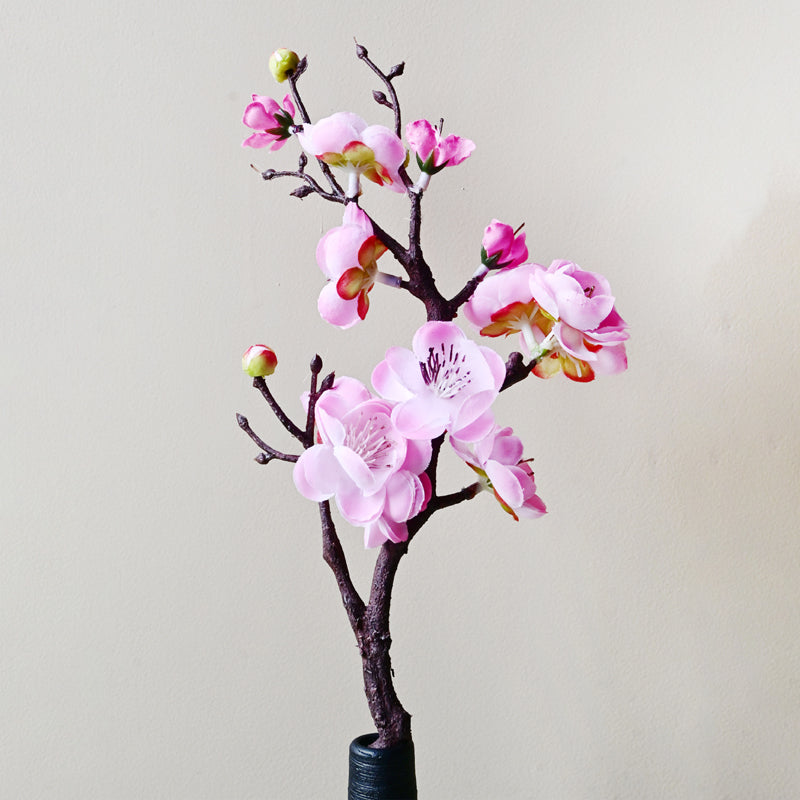 Artificial Plum Blossom Flower Stick - Pink media 3