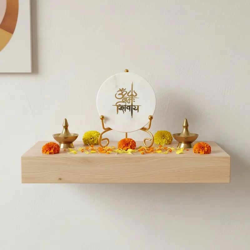 Om Namah Shivay Marble Showpiece With Stand - White media 5