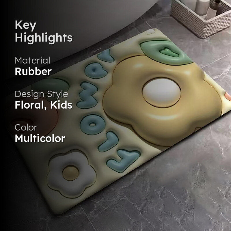 Flower Power Anti-Skid Rubber Bath Mat media 2