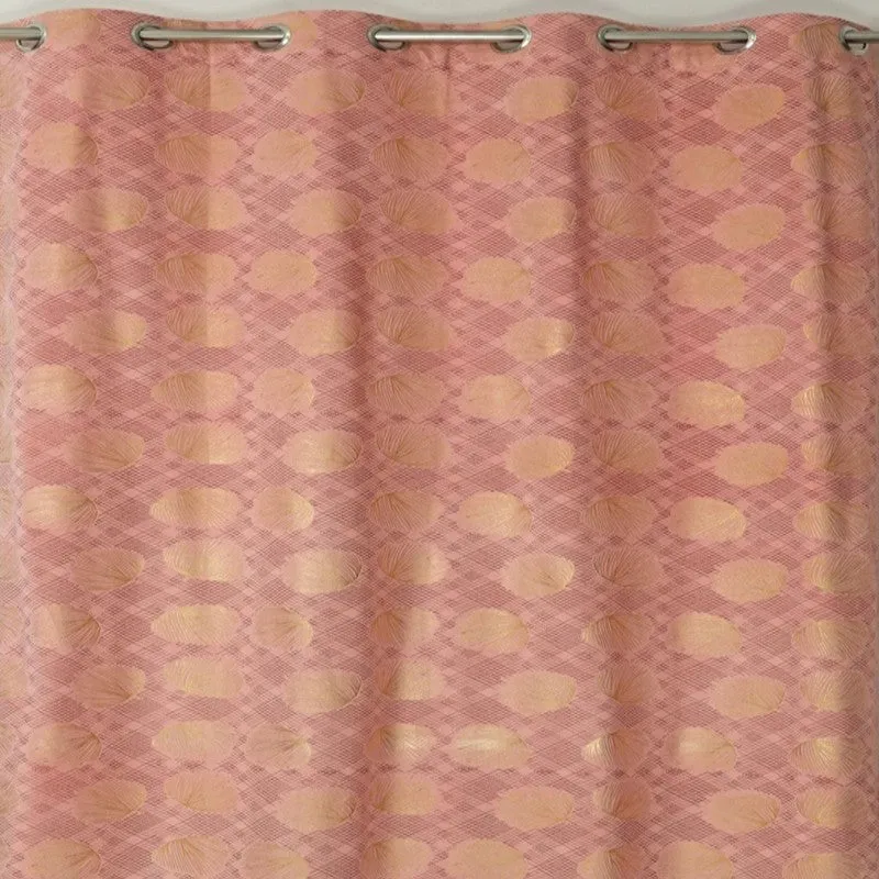Glow Line Printed Velvet Curtains (Peach,Gold) - Set Of Two media 5