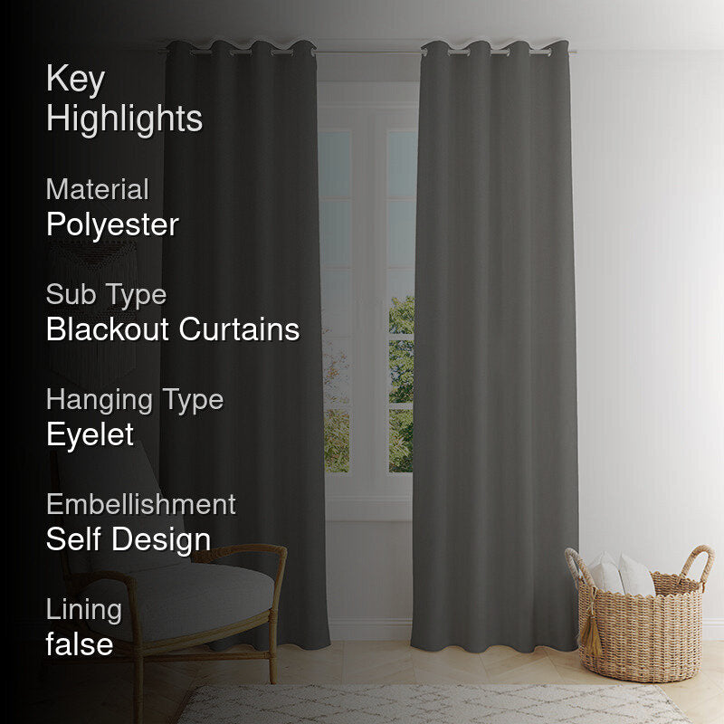 Nisha Blackout Curtain - Grey media 2