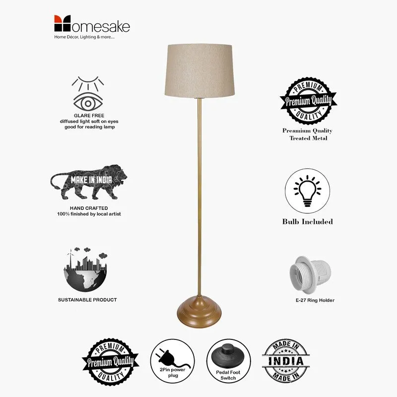 Gabriella Fabric Floor Lamp - Gold & Beige media 4