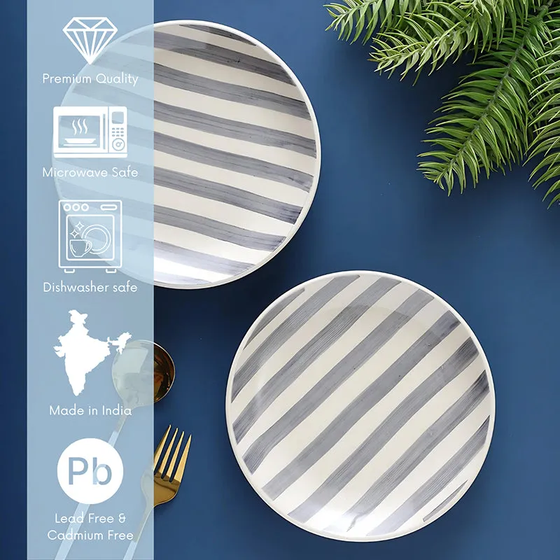Cross Strips Ceramic Dinner Plate - Set Of Six media 6
